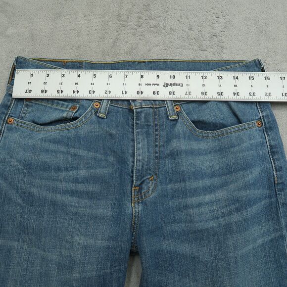 Levi's 514 Jeans Mens Size 31x32 Blue Classic Straight Stretch Denim Med Stone - Picture 14 of 16